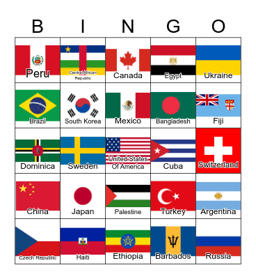 Currency Around the World Bingo Card
