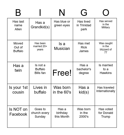 Find Someone Who Bingo Card