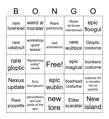 Mindbongo Bingo Card