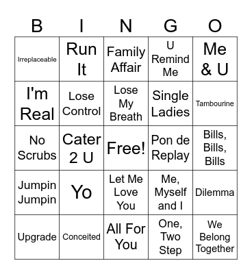 Y2K Bingo Card