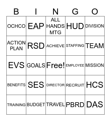 OCHCO BINGO Card
