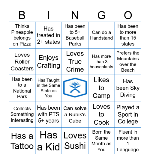 PTS Bingo Card