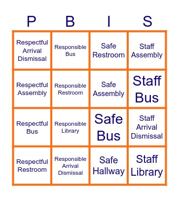 PBIS BINGO Card