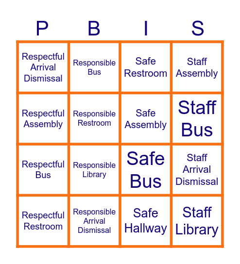 PBIS BINGO Card