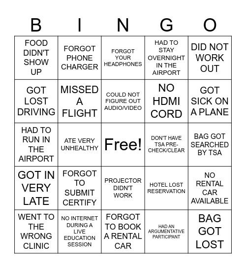 PTS EDUCATION STRESS BINGO Card