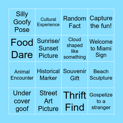 Miami Vacay!!! Bingo Card