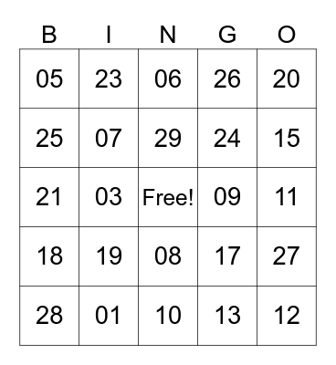 April 2023 Bingo Card