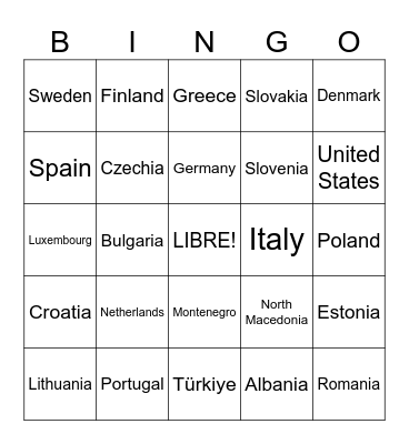NATO/OTAN Bingo Card