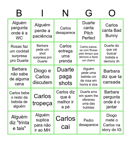 Grande Coimbra Bingo Card