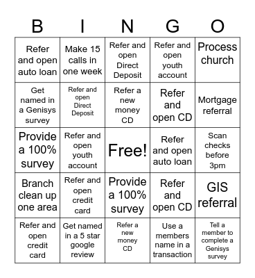 Q3 Bingo Teller version Bingo Card