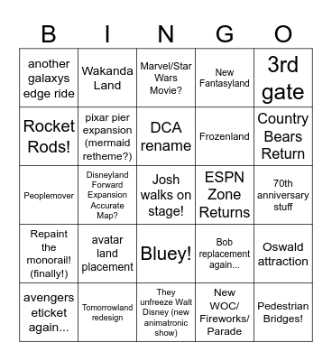 D23- BINGO Card
