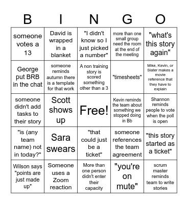 Ops Refinement Bingo Card