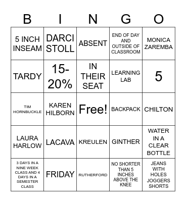 BACK-TO-SCHOOL BINGO 24-25 Bingo Card