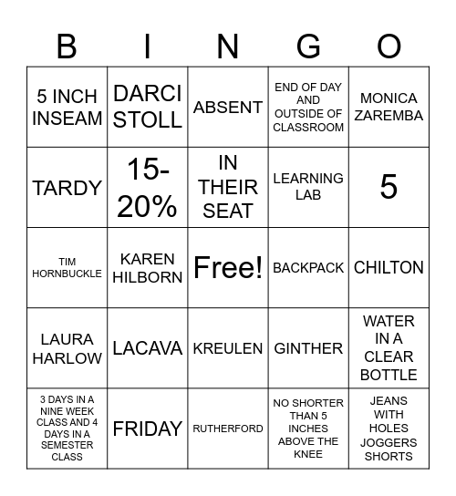 BACK-TO-SCHOOL BINGO 24-25 Bingo Card