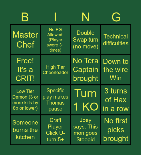 WPF Delta Bingo! Bingo Card