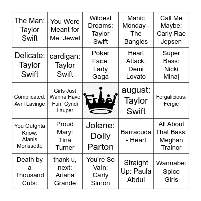 ♕ Who Run the World ♕ Bingo Card