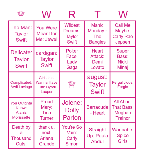 ♕ Who Run the World ♕ Bingo Card