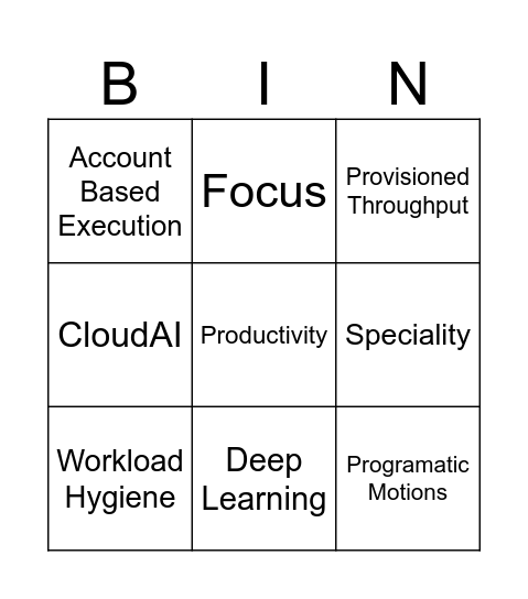 Back to Basics Bingo Card