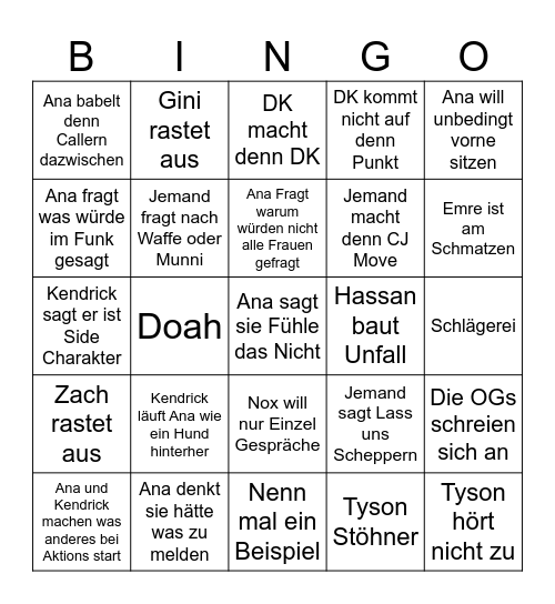 36th Board Bingo Card