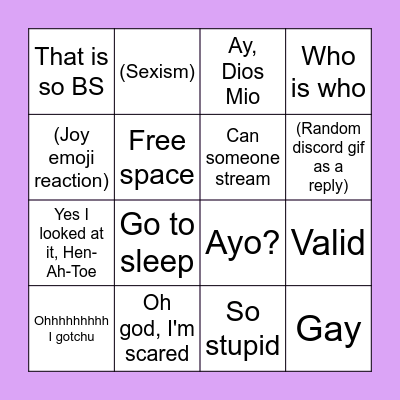 Therapist Bingo Card