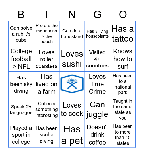 PT Solutions People Bingo Card