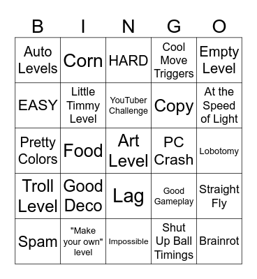 Recent Tab Bingo Card