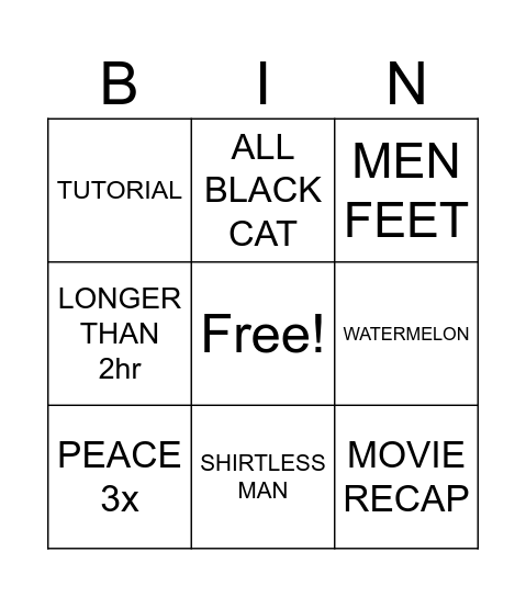 Douyin BINGO Card