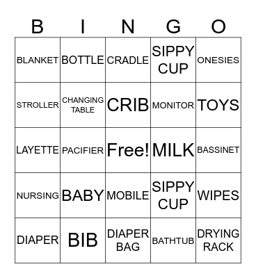 UNDER THE SEA BABY BINGO Card