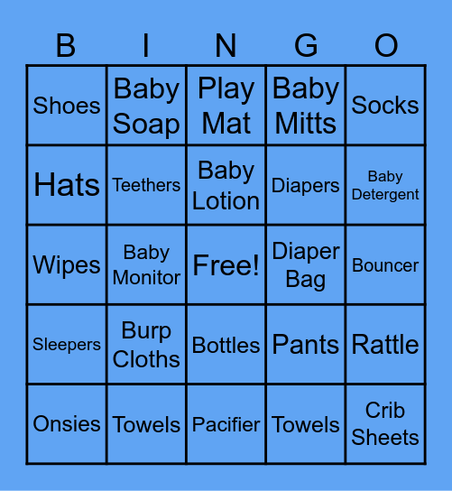 Baby Gift Bing0 Bingo Card