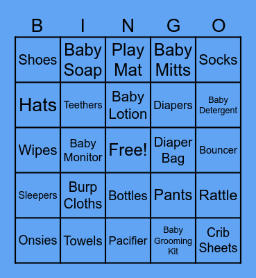 Baby Gift Bing0 Bingo Card