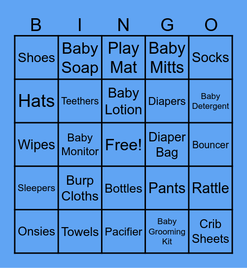 Baby Gift Bingo Card