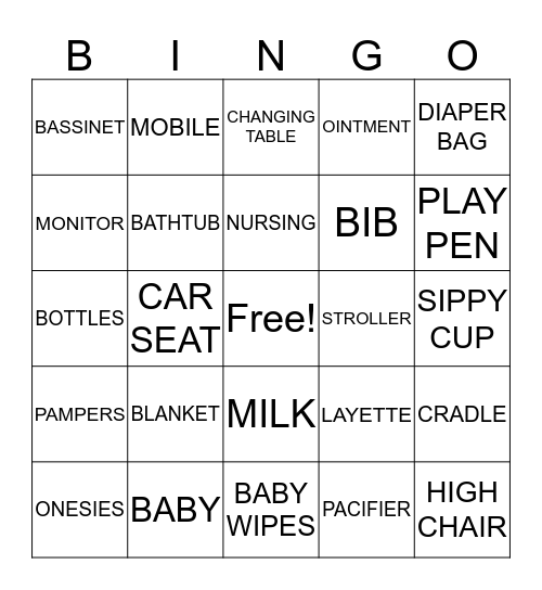 UNDER THE SEA BABY BINGO Card