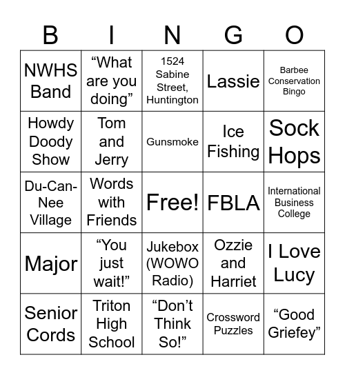 Ron’s 80th Celebration Bingo Card