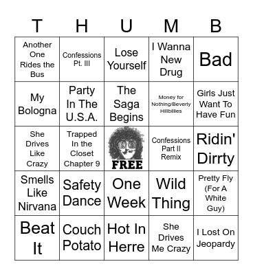 Weird Al Bingo Card