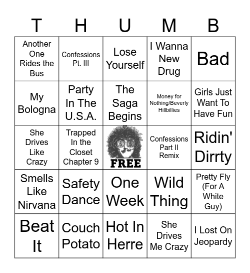 Weird Al Bingo Card