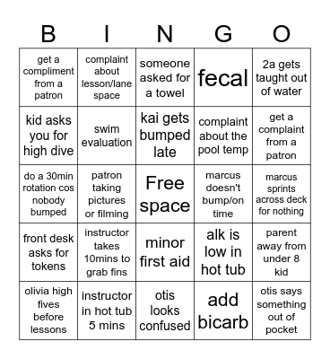 supersets Bingo Card
