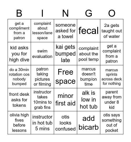 supersets Bingo Card