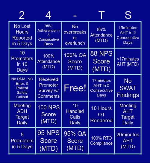 HIT & WIN Bingo Card