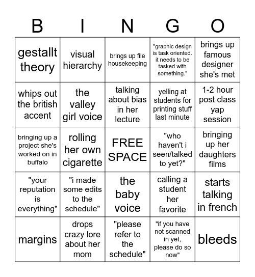 SHASTI SHENANIGANS FALL 2024 Bingo Card