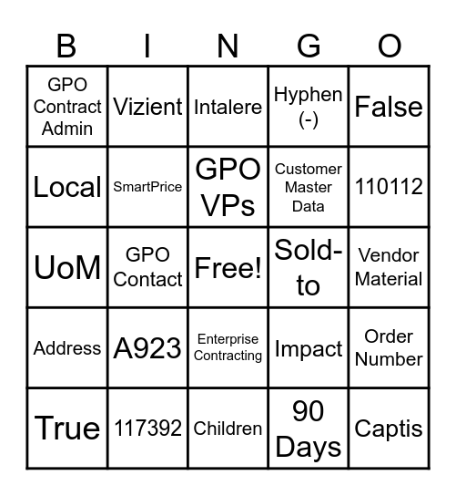 Eligibility BINGO Card