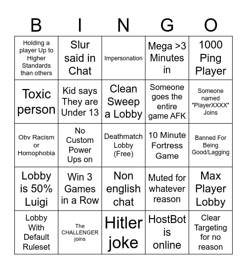 MvLO Bingo Card