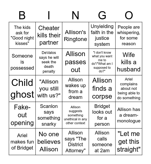 Medium Bingo Card