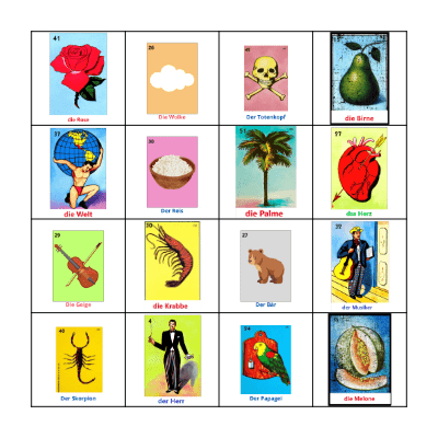 LOTERIA AUF DEUTSCH Bingo Card