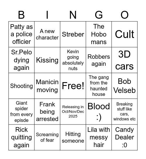 Spooky Month 7 Bingo Card