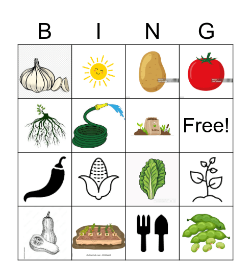 Gardening Bingo Card