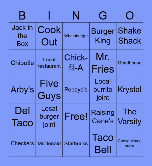 Bendy Bingo Card