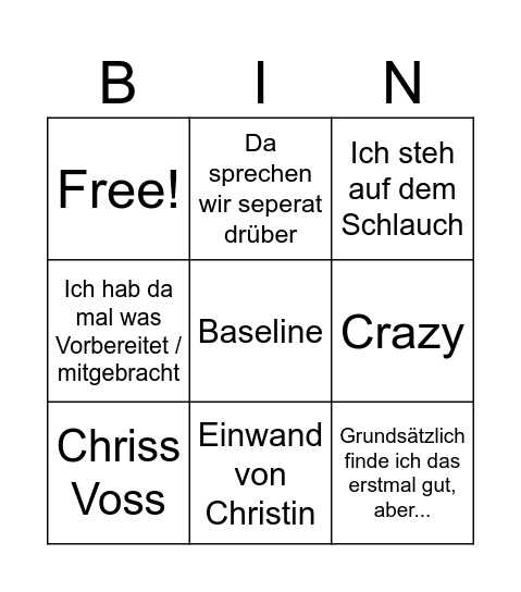 Frühsport Bingo Card