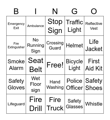 Safety Precaution Bingo Card