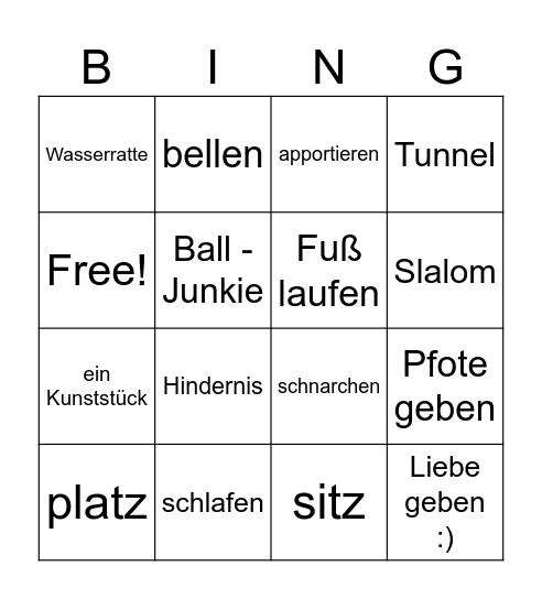 Hunde -  Bingo Card