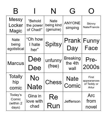 BN BINGO WOOO Bingo Card